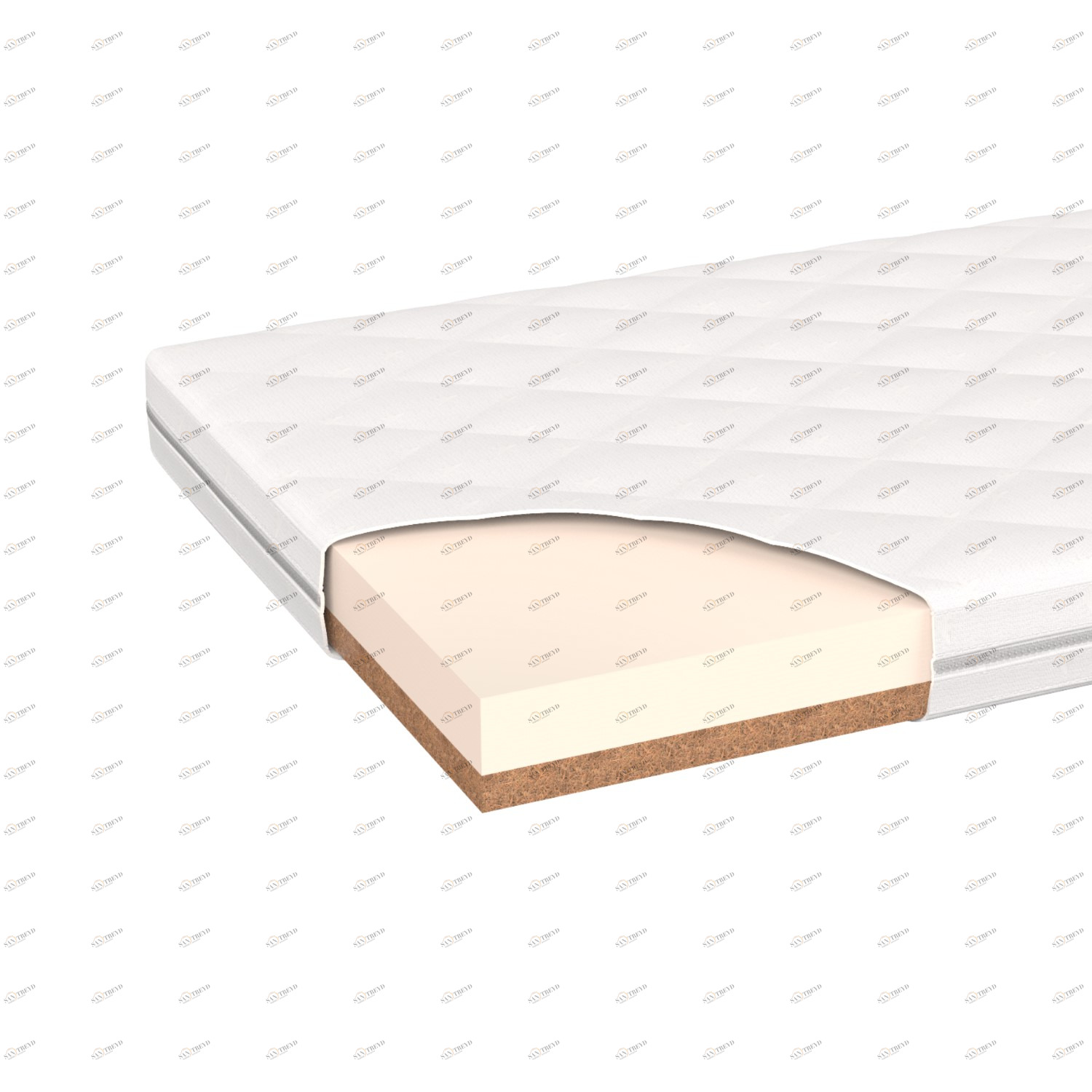 Матрас для одноярусной кровати 80х196х9 см Line L кокос/eco-foam ELLIPSE ELLIPSE LINE 00-3951324 Белый Santreyd 