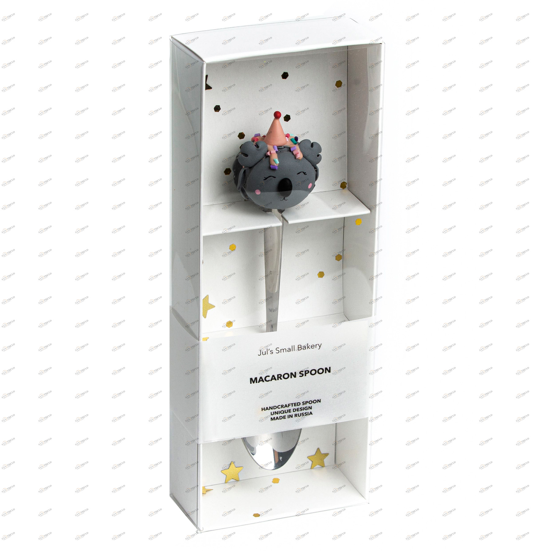 Чайная ложка с macaroons "Коала в персиковом колпаке" серая JULS SMALL BAKERY  350373 Серый Santreyd 