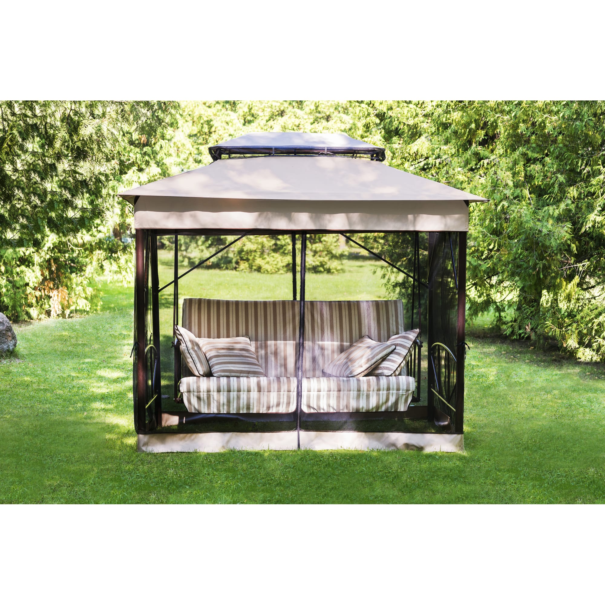 82120202 Качели-павильон садовые 4-х местные (до 280 кг) бежевый Santreyd  - Вид №3