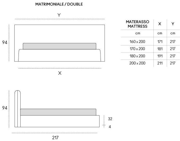 Casamania & Horm Мягкая двуспальная кровать со съемным чехлом Tahiti sun-id-1451325 - Вид №4