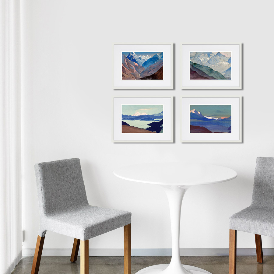 Картина в деревянной раме 42х32 см "Кашмир, 1936г." КАРТИНЫ В КВАРТИРУ  264852 Белый;голубой;черный;разноцветный  - Вид №2