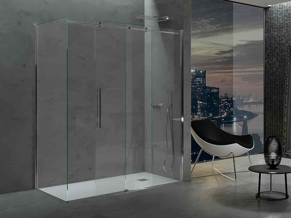 Стальная и стеклянная угловая душевая кабина с раздвижной дверью CSA Box Doccia MARTA ARCH-00110537