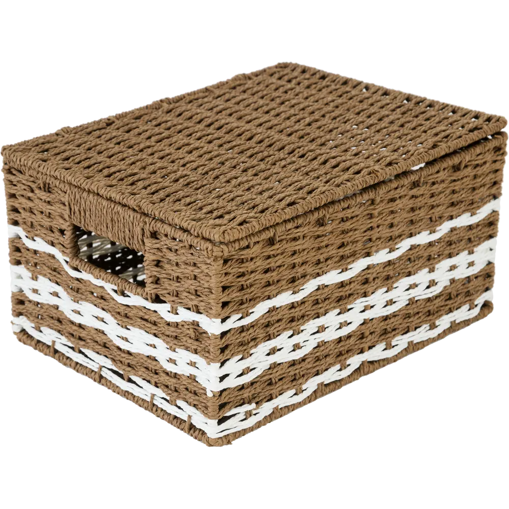Корзина с крышкой Storidea HXL21.342 S 23x15x31 см 11 л бумага цвет коричневый STLM-2112003