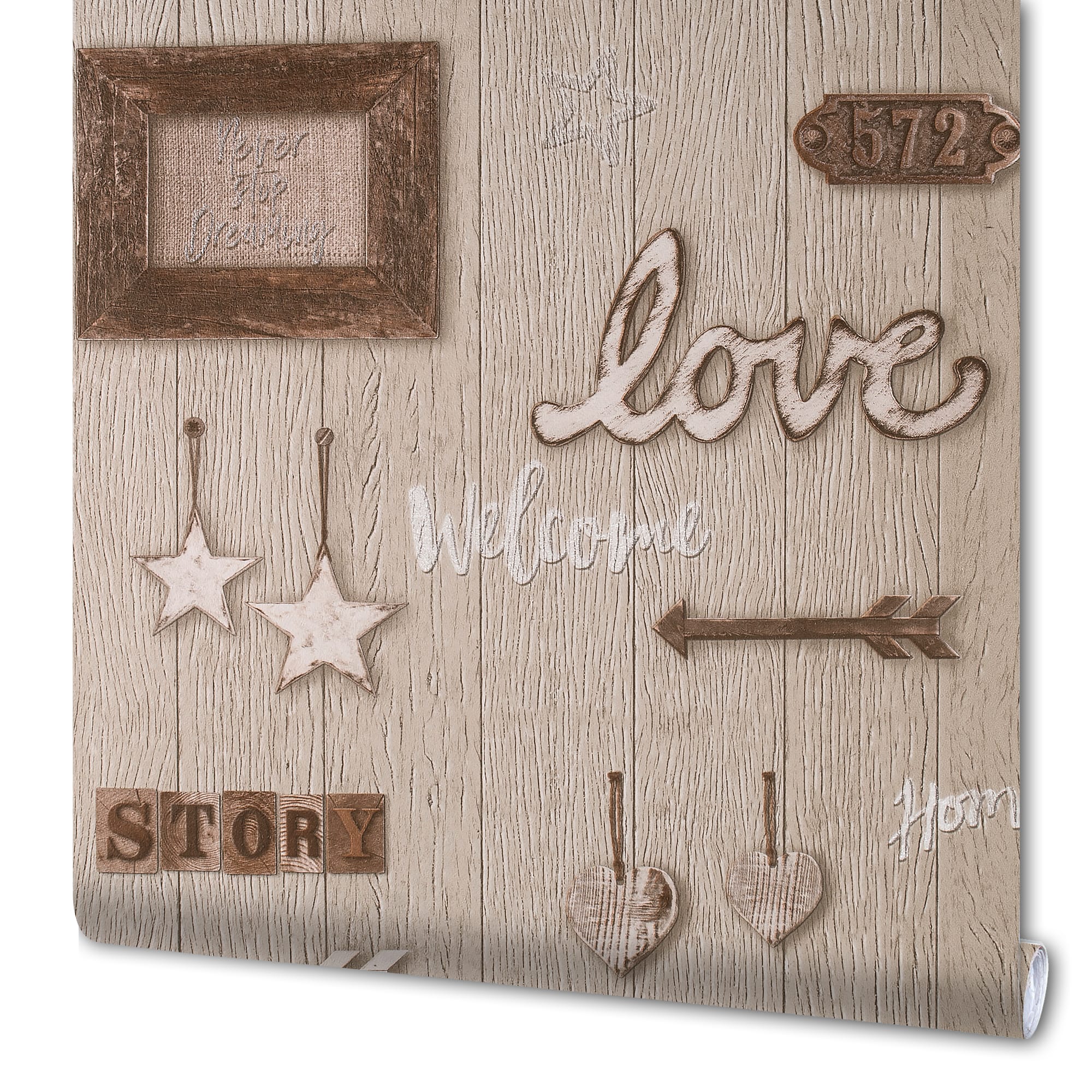 82938324 Обои бумажные бежевые 0.53 м 4413 Стори Santreyd 