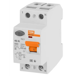 УЗО TDM Electric ВД1-63S 2Р 40А 300мА - защита от токов утечки 89347161