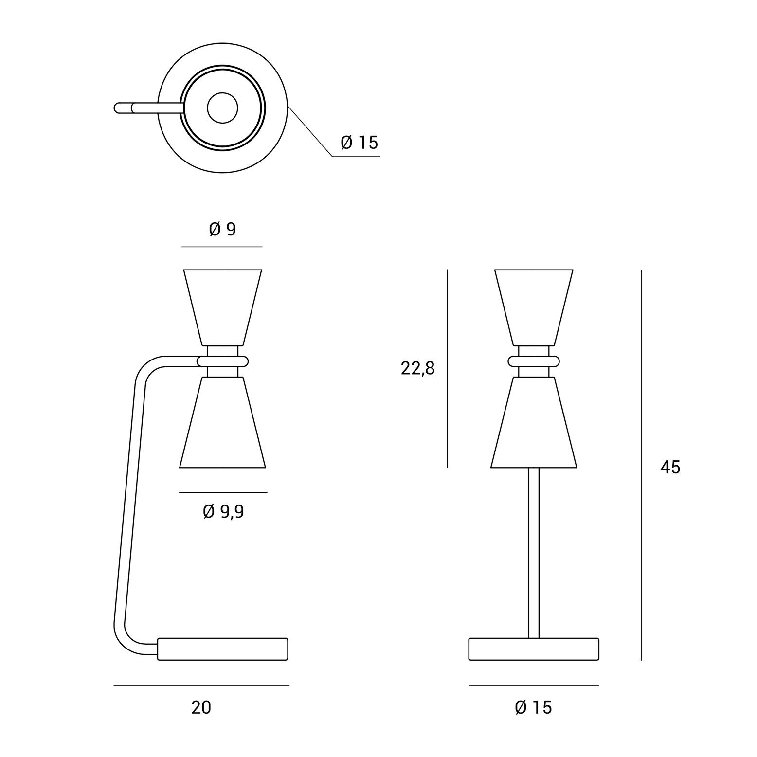 Окрашенная металлическая настольная лампа Miloox Grail ARCH-00149374 - Вид №4