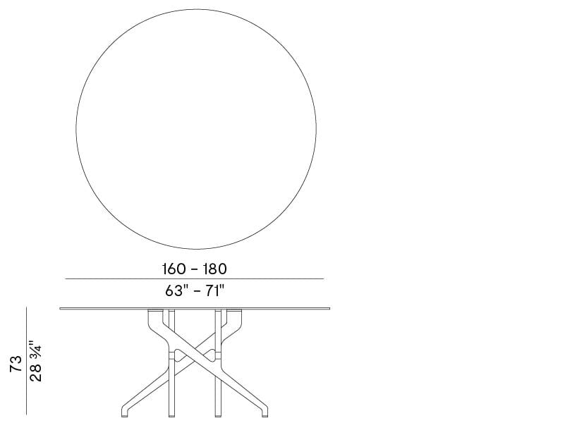 Круглый обеденный стол из ясеня Potocco торс ARCH-00130038 - Вид №3