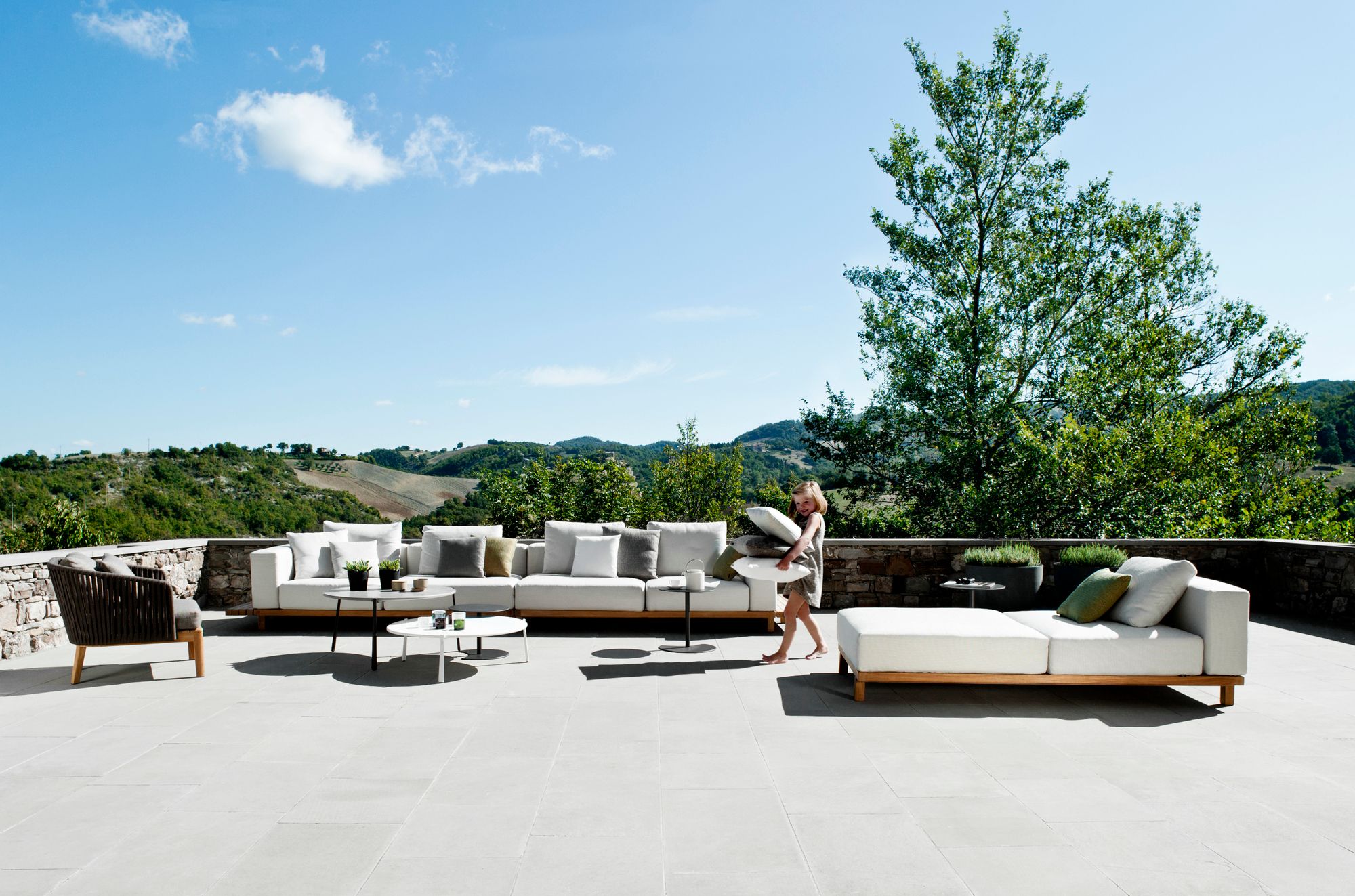 Секционный садовый диван с водоотталкивающими подушками TRIBÙ Vis à vis ARCH-00106248 - Вид №9