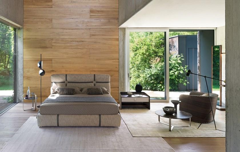 Flou Кровать двуспальная с обивкой кожей New bond sun-id-1455557 - Вид №4