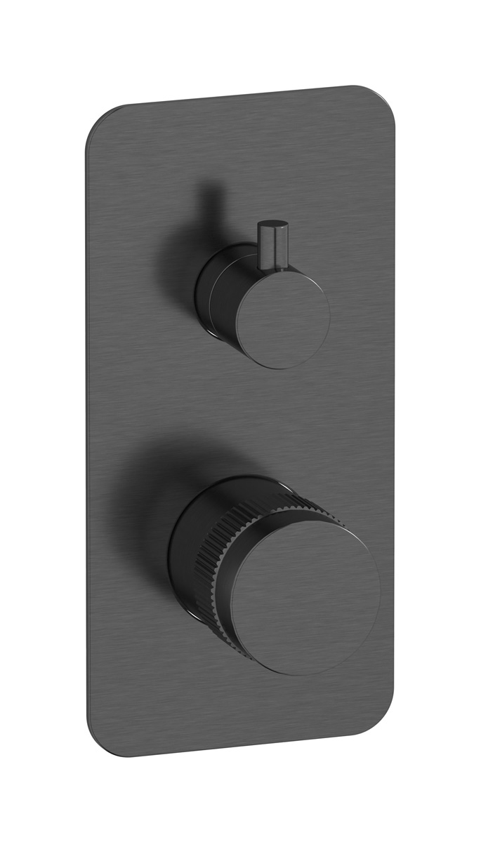 Комплект внешних частей для настенного прогрессивного смесителя на 3 потребителя. WE ARE IB rx312cs Brushed Black Chrome Reflex