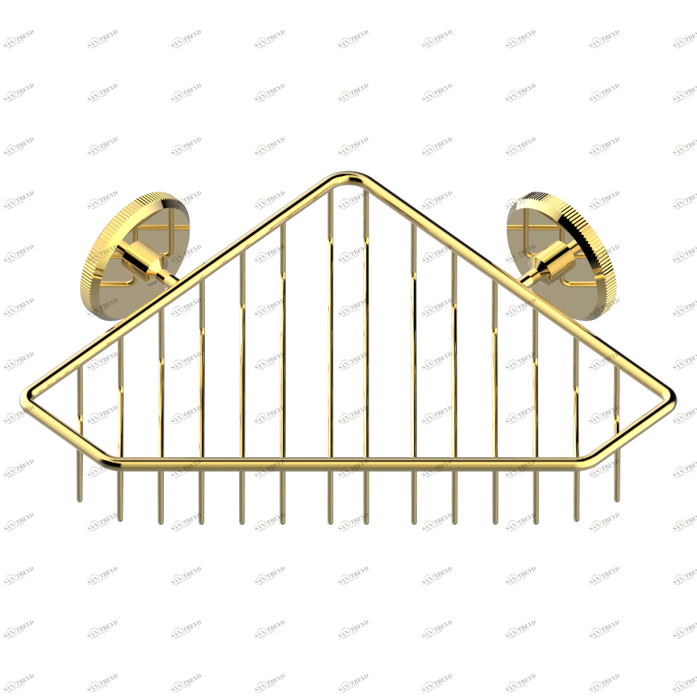 A56-3623 Мыльница-сетка большая угловая с фланцами 200 x 200 мм Thg-paris Art Déco cristal Покрытие PVD золотистый цвет A56-3623 CAT.F