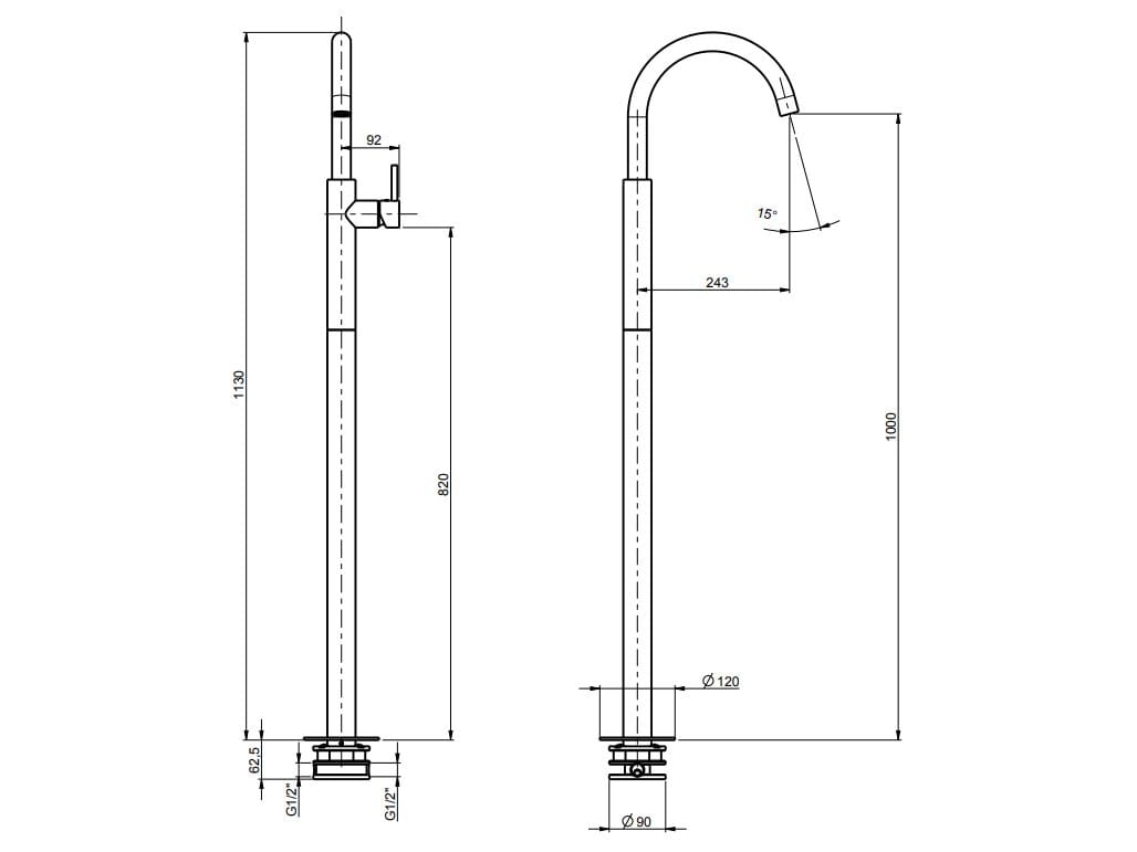 Однорычажный смеситель для раковины Rubinetterie Frattini Pepe XL ARCH-00110355 - Вид №7