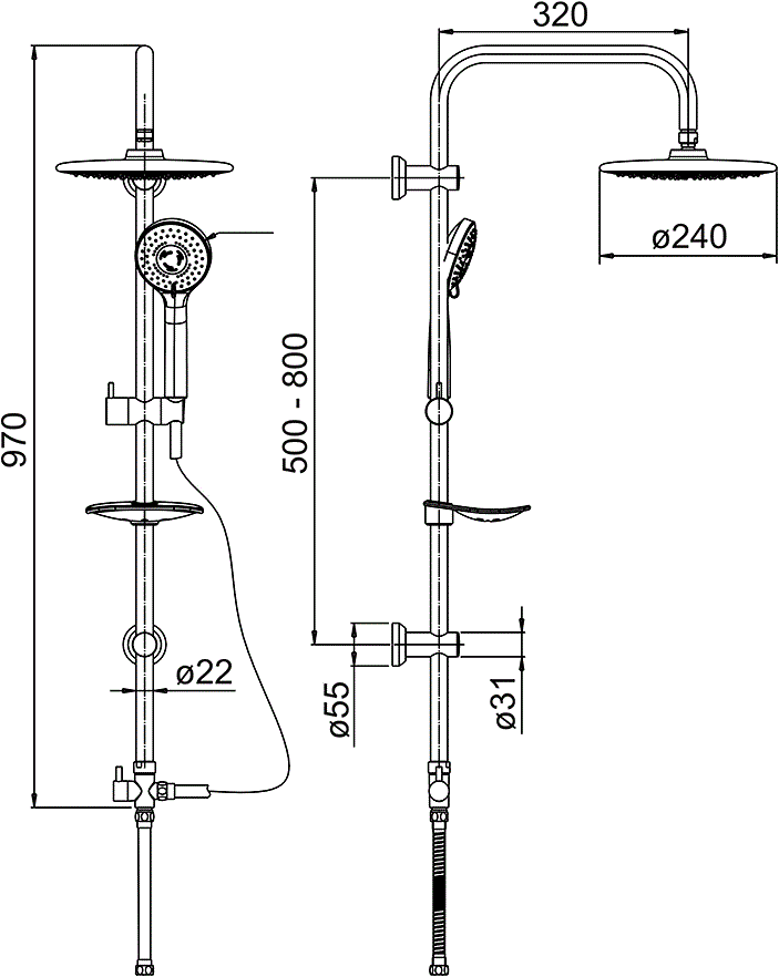 Paini RS WHITE 50CR191B0RS1P3 душевая система  - Вид №4