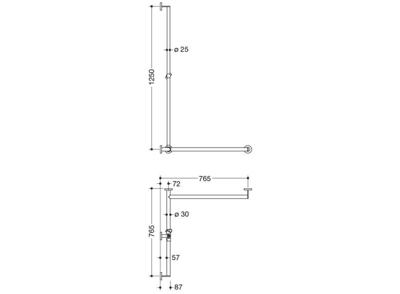 900.35.33060 Поручень для душа с выдвижным держателем для душа HEWI Greifen  - Вид №4