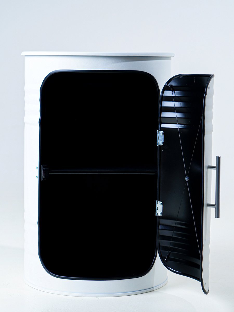 Бочка-шкаф декоративная металлическая белая Pro White STARBARREL  00-3895253 Белый  - Вид №1