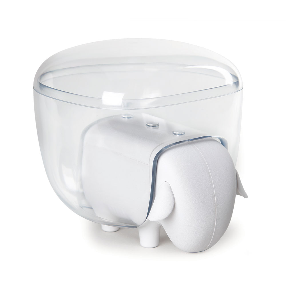 QL10227-WH-CL Держатель для ватных дисков sheep белый-прозрачный Qualy 