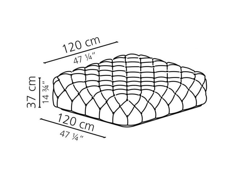 Квадратный кожаный пуф с Капитоном Casamilano HYATT 120 ARCH-00043156 - Вид №4