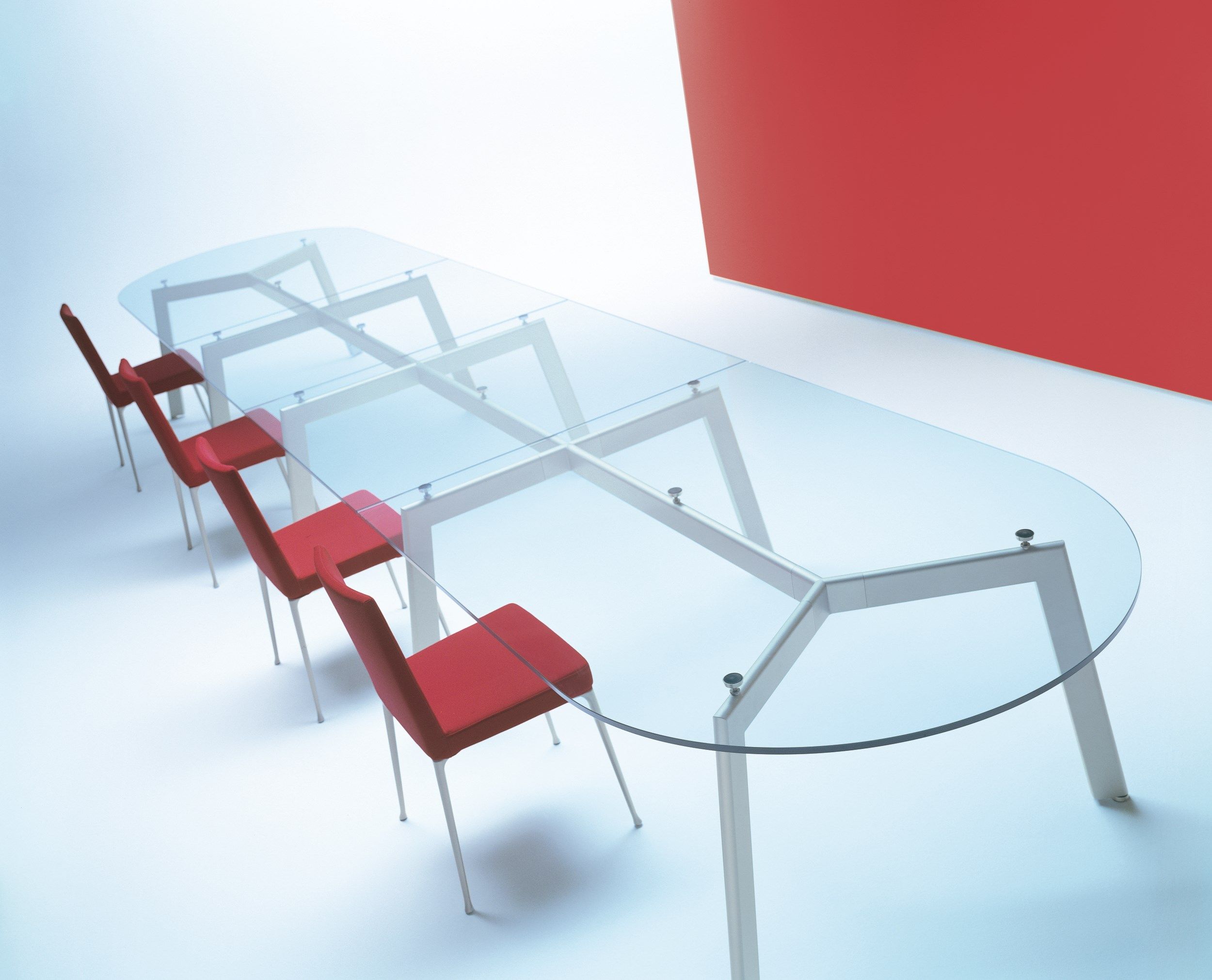 Овальный стол из стали и стекла Desalto LINK ARCH-00138568 - Вид №7