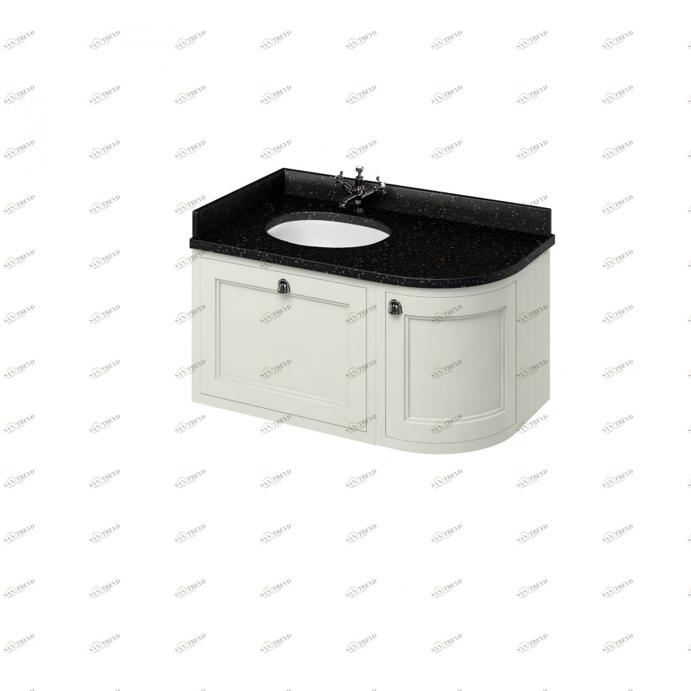 Тумба со столешницей 100 см, угловая левосторонняя, цвет песочный [FW5S + BB98L] Classic Burlington FW5S, BB98L 980 x 550 x 510