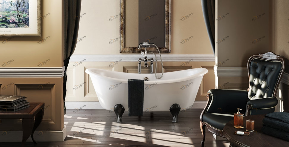 Ванна акриловая Bateau двусторонняя с ножками L2B Bateau Burlington T10F, L2B