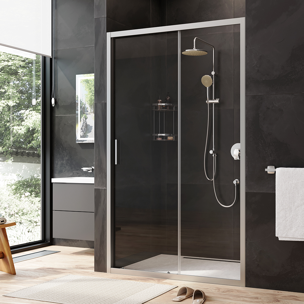 W90G-120-1-195MT Solo Дверь душевая 120х195 стекло прозрачное профиль матовый хром AM.PM Gem