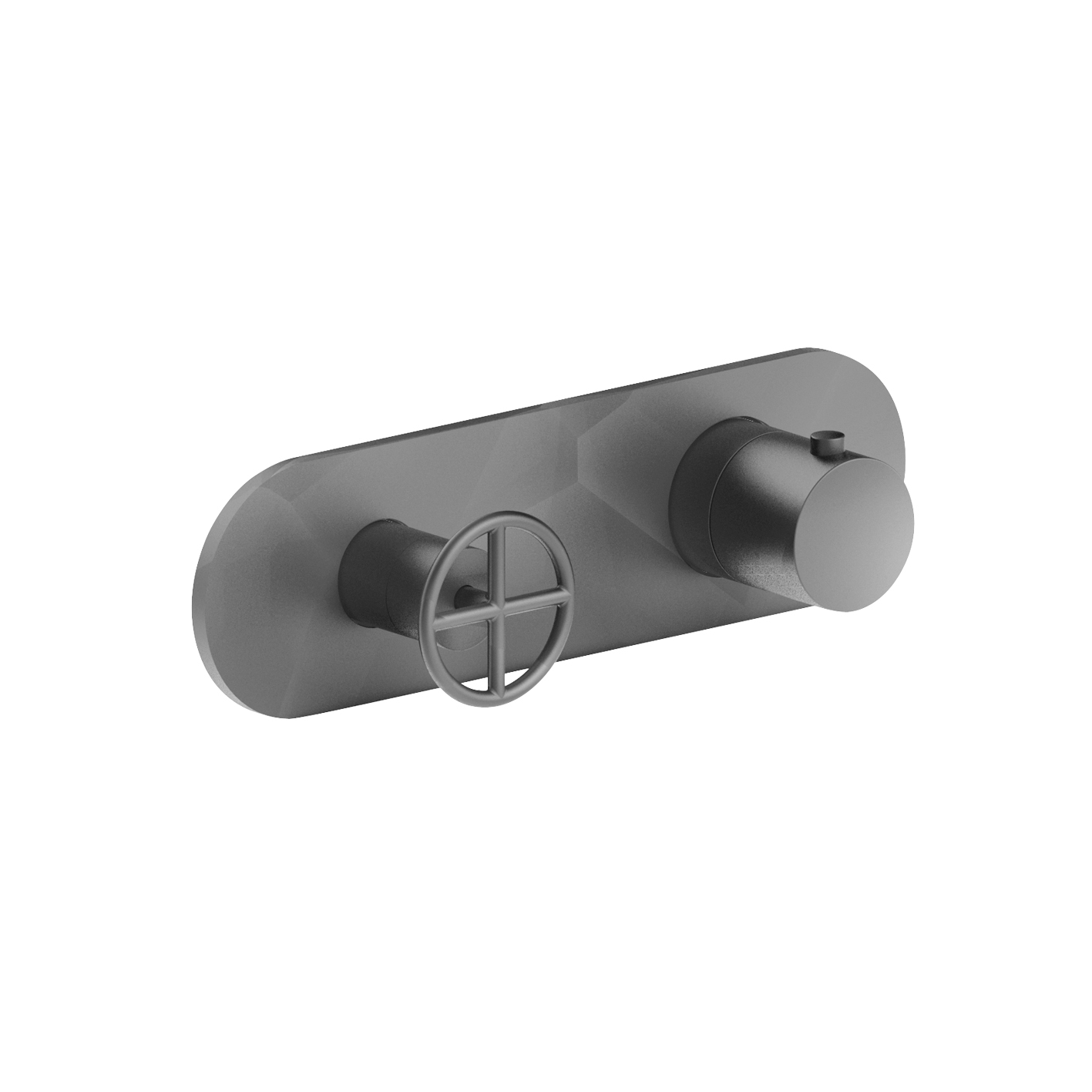 P272B+D272A  Термостатический встраиваемый смеситель для душа, 3/4''ручки переключатель с закрытием, на 2 потока с поворотной кнопкой только для горизонтальной установки впуски 3/4'' Fantini Rubinetti FONTANE BIANCHE 