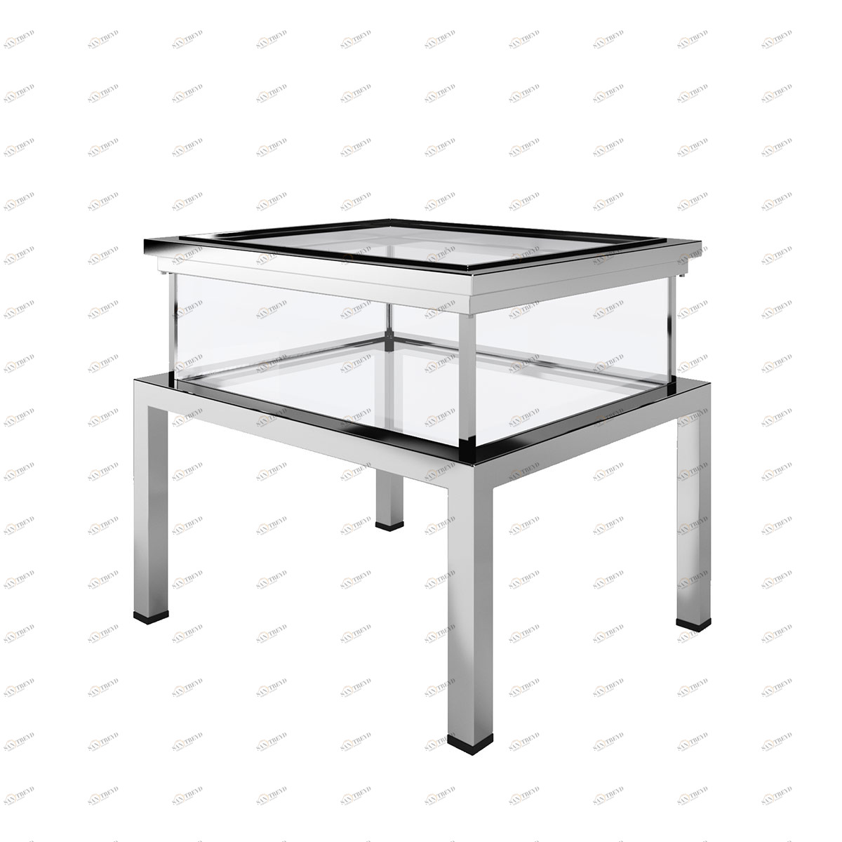 Кофейный столик со стеклянной столешницей 65х65 хром Janssen DELIGHT COLLECTION  00-3882224 Прозрачный;хром 