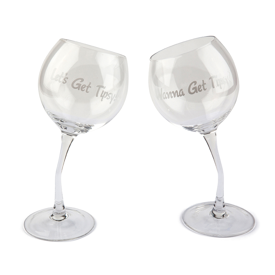 BMWGTP Набор бокалов , tipsy wine glass pair, 355 мл BigMouth  - Вид №2