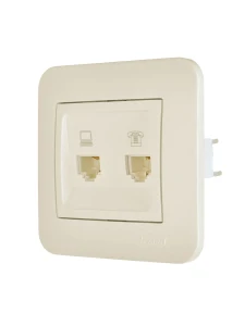 ASTI Розетка компьютер+телефон крем