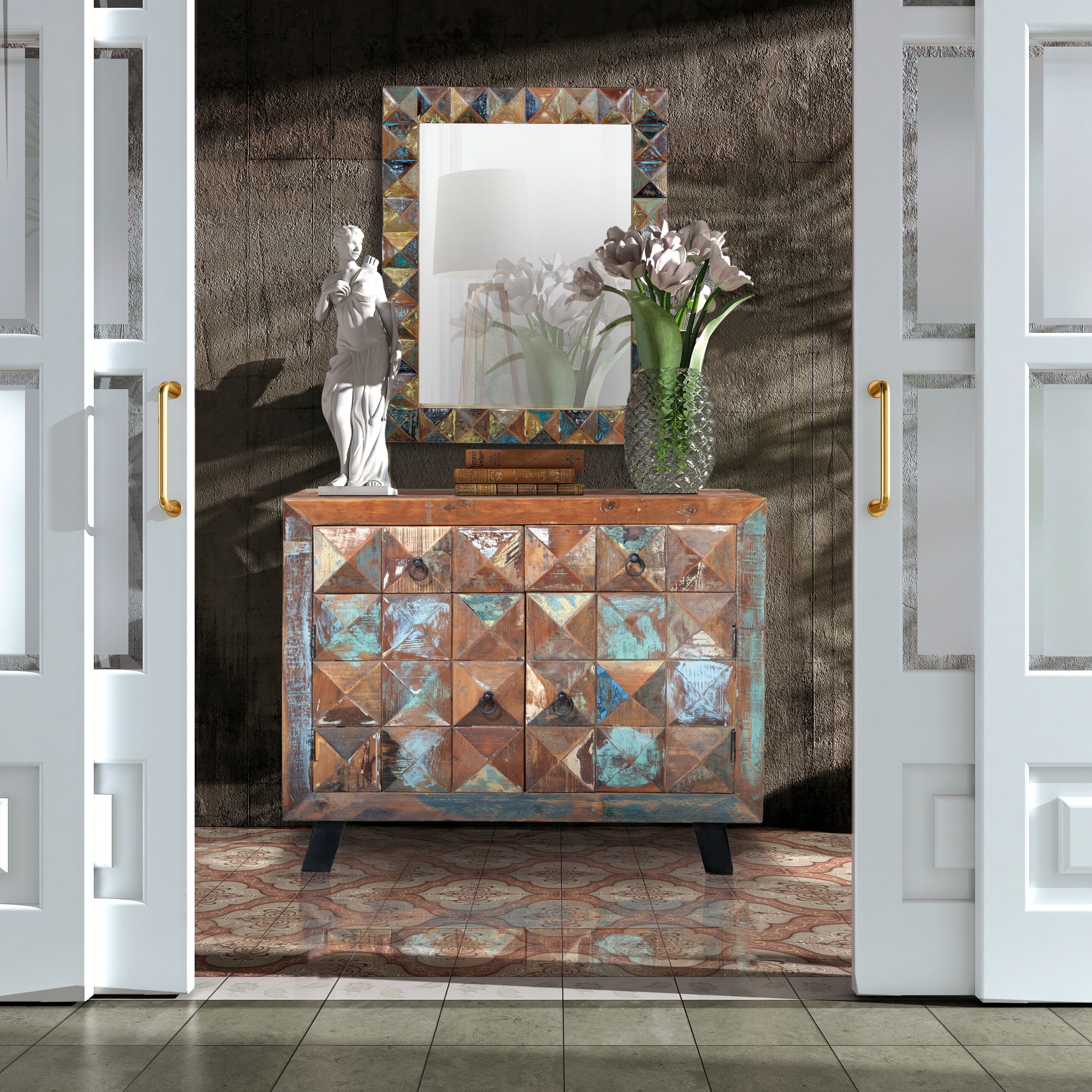 Деревянный шкаф с распашными дверями Giner y Colomer Diamante Reciclado ARCH-00110631 - Вид №1