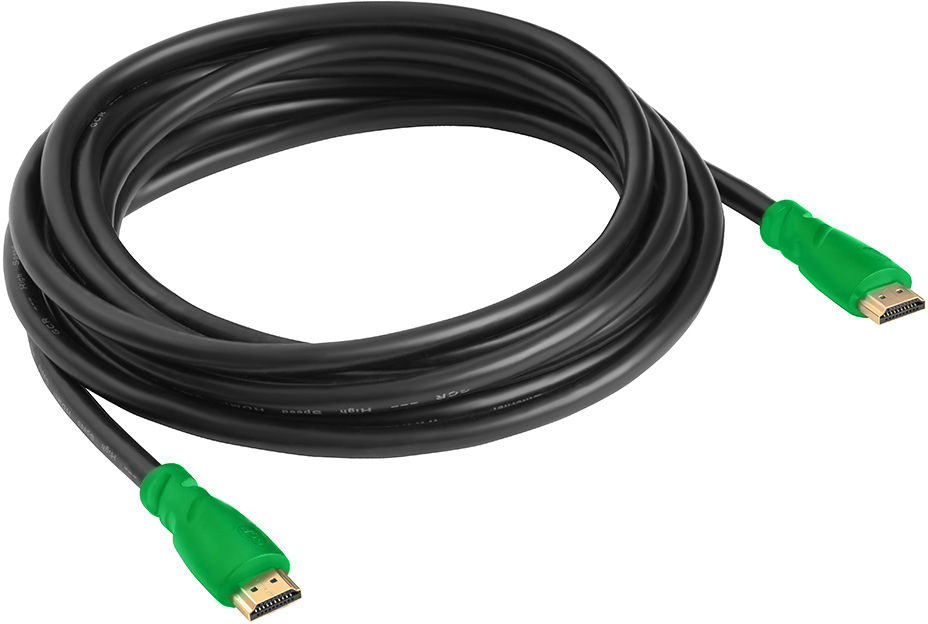 GCR-HM320-5.0m кабель 5.0m hdmi версия 1.4, черный, зеленые коннекторы, od7.3mm, 30/30 awg, позолоченные контакты, ethernet 10.2 гбит/с, 3d, 4k , экран Greenconnect Santreyd  - Вид №6