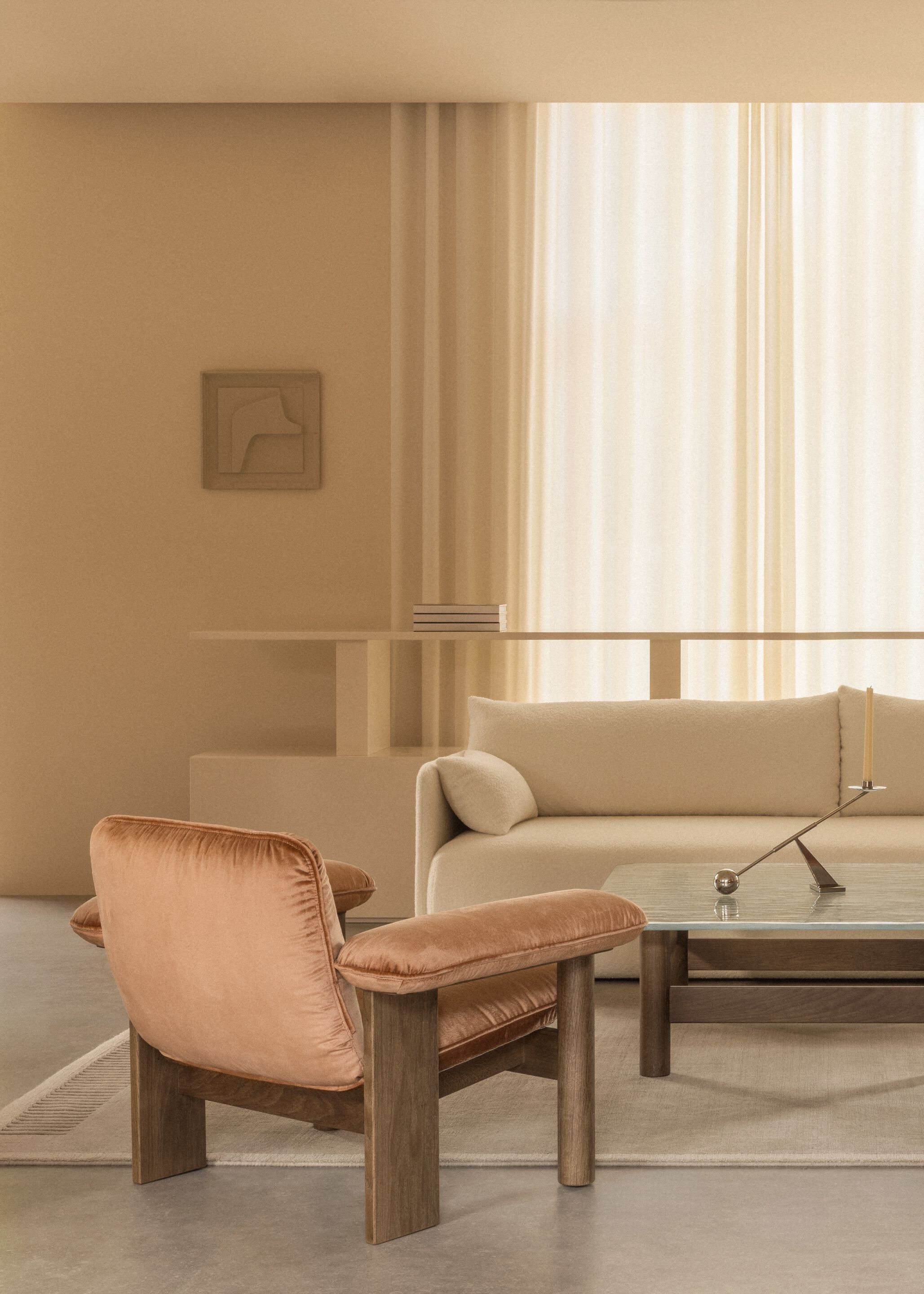 Квадратный деревянный и стеклянный журнальный столик Audo Copenhagen Бразилиа ARCH-00029274 - Вид №5