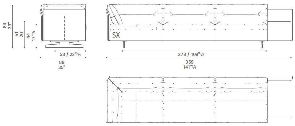 Poltrona Frau Модульный диван с журнальной полкой La collezione - divani e poltrone sun-id-1502655 - Вид №30