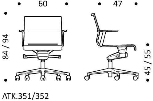 ICF Поворотный офисный стул с сеткой на 5 спиц и подлокотниками Stick chair sun-id-1490662 - Вид №7