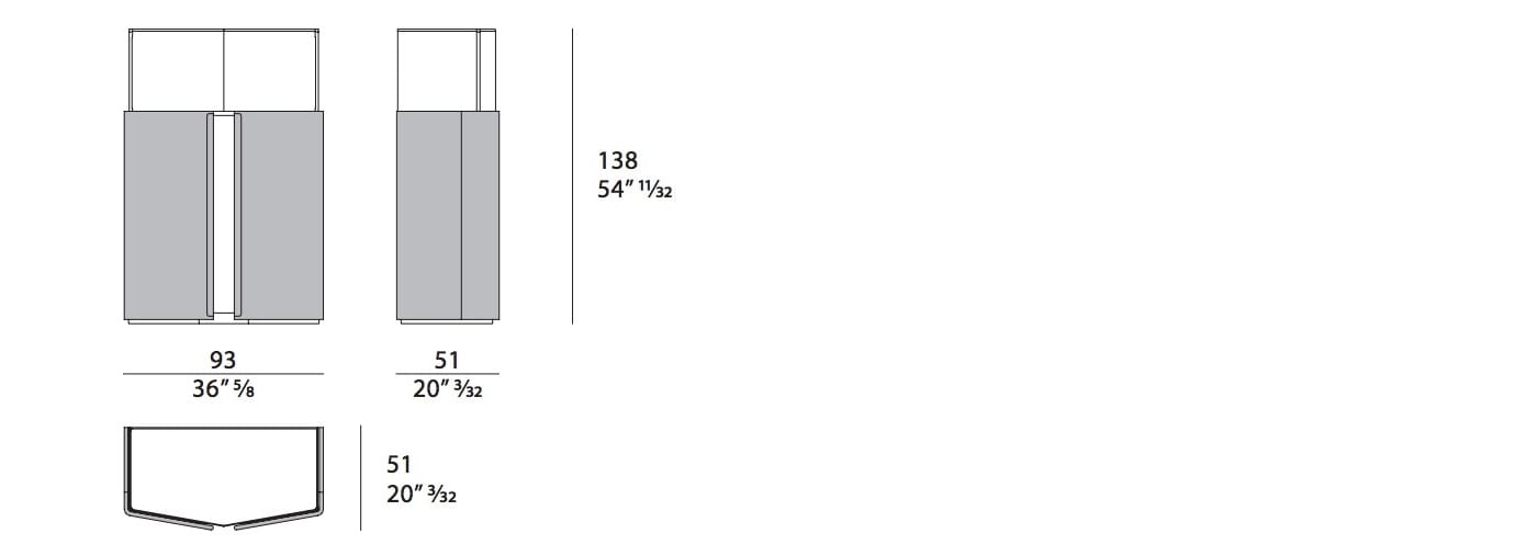 Шкаф / витрина с кожаной обивкой Turri ARCH-00050020 - Вид №2