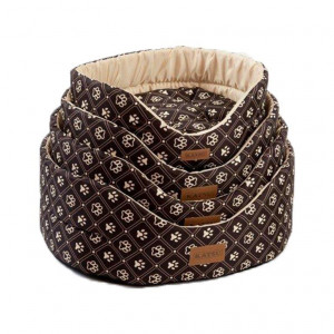 ПР0047804 Лежак для собак Yohanka shine Dog Paws бежево-коричневый, размер 2 46х32х18см KATSU