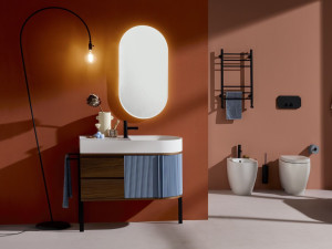 Напольный умывальник с зеркалом