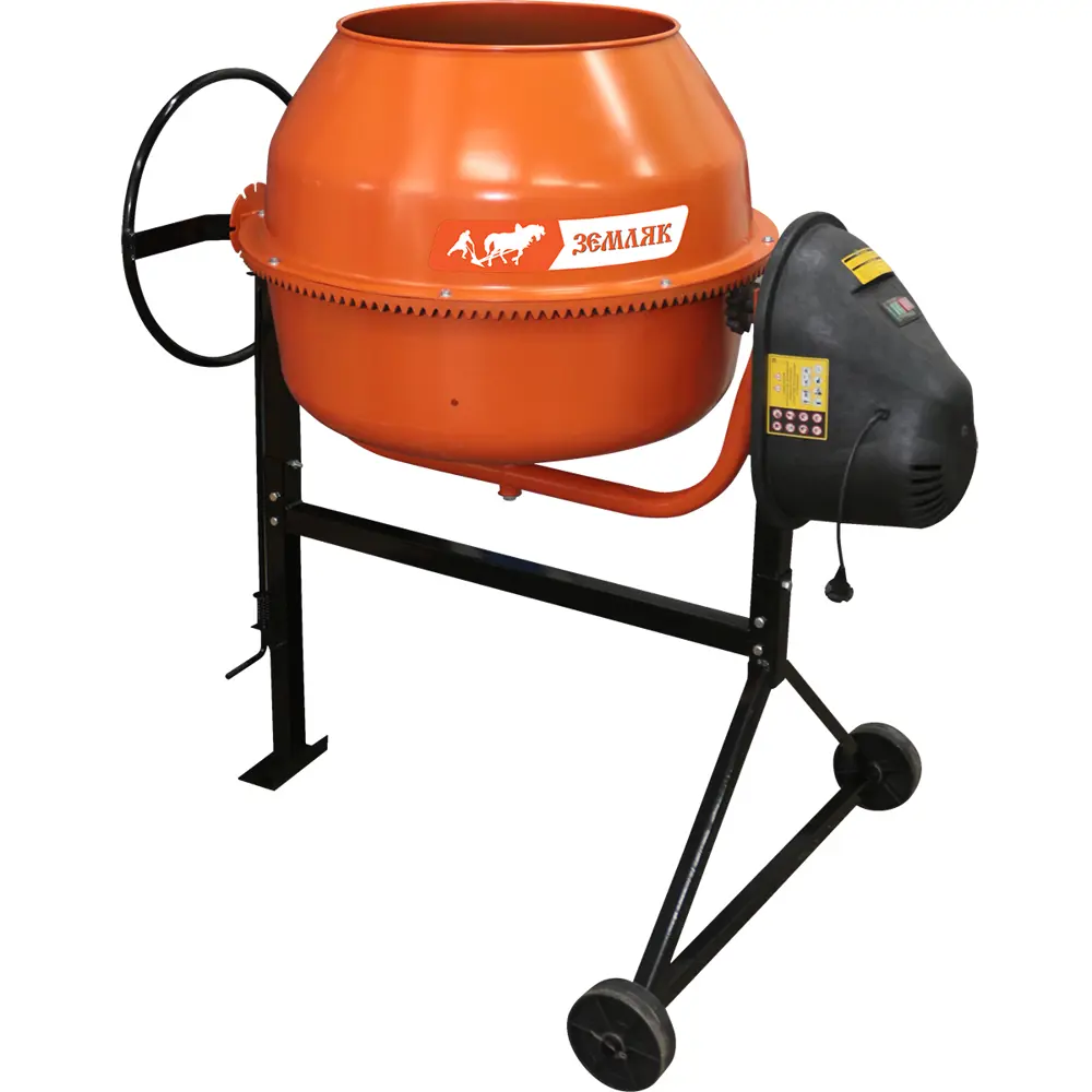 Бетоносмеситель ЗЕМЛЯК БСЭ-120 с колесами для стройки 82305243 STLM-0024292