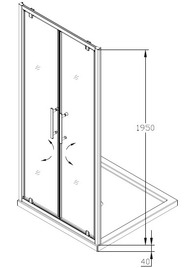 LD60-Y22+LA60-Y10 (800) Душевой уголок SSWW  - Вид №3