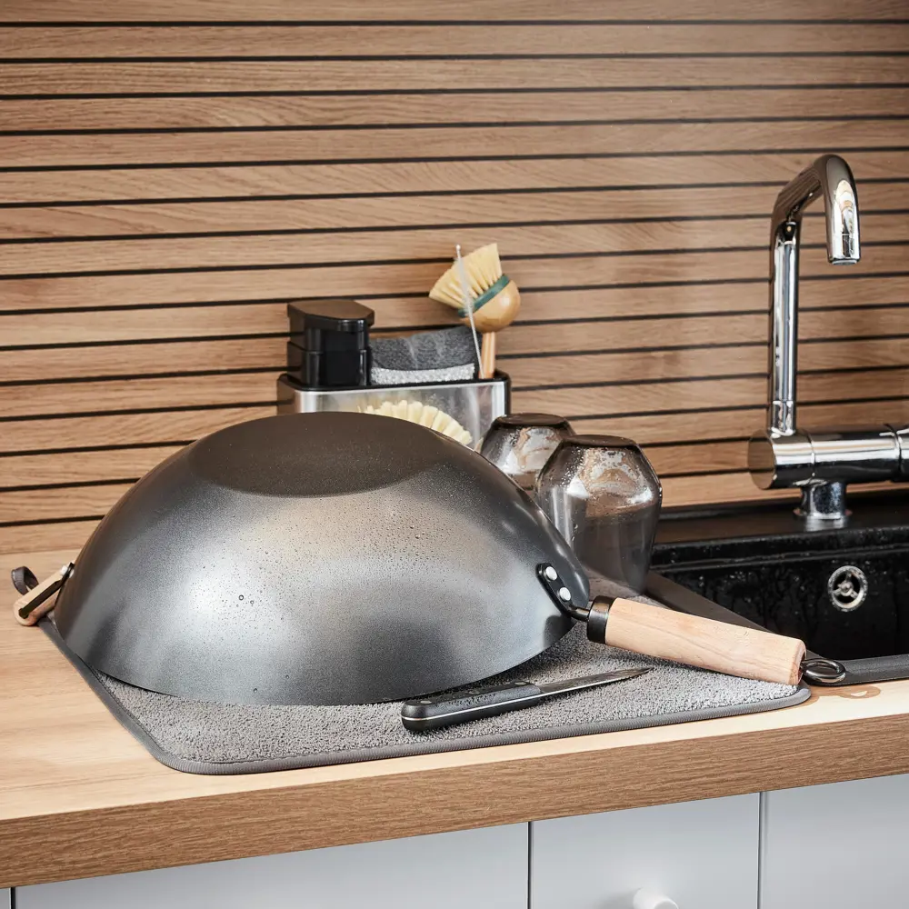 Коврик для сушки посуды Delinia 44.5x42 см микрофибра цвет темно-серый STLM-2047703 - Вид №2