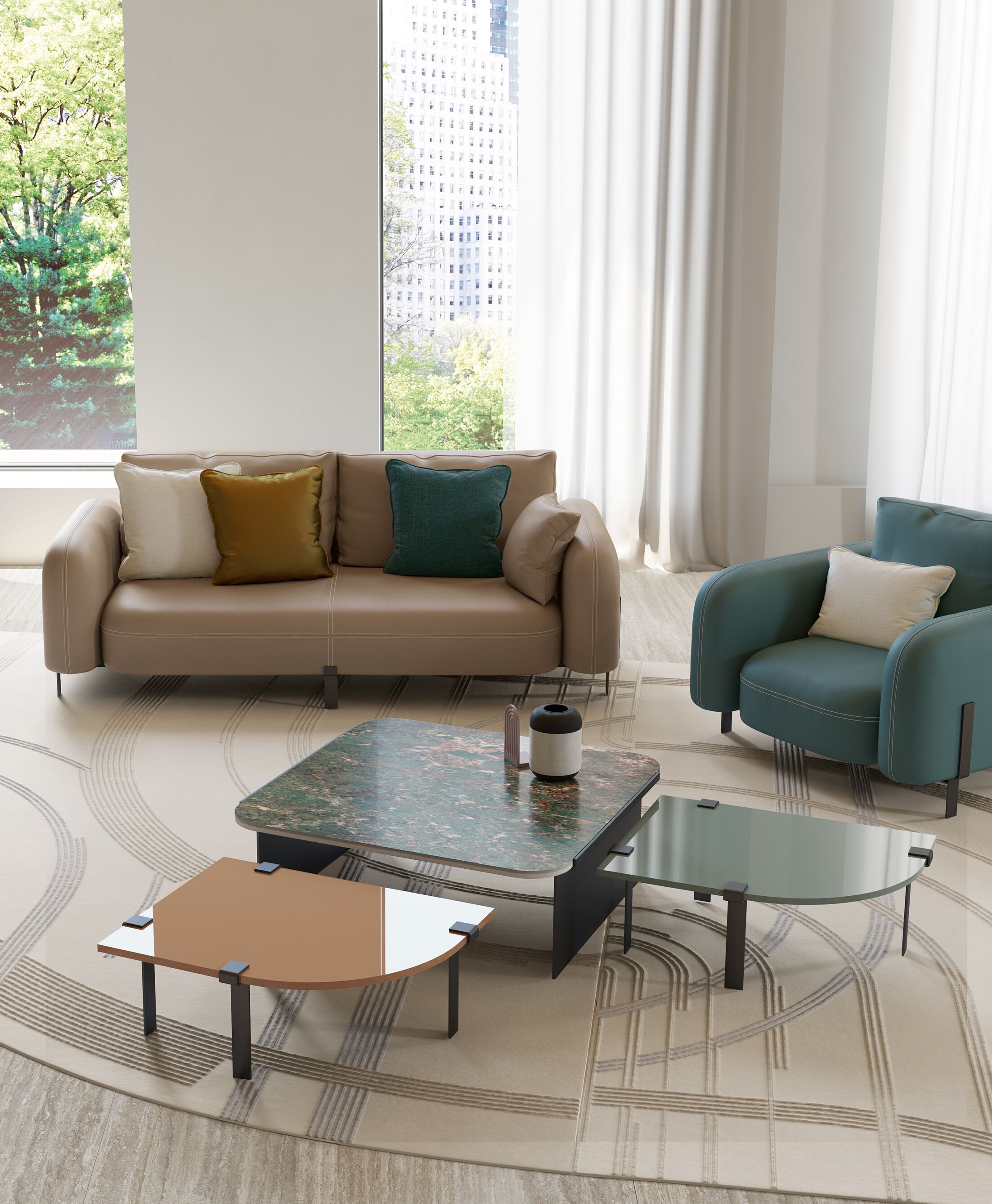 3-местный кожаный диван Bizzotto Italia Нара ARCH-00068736 - Вид №3