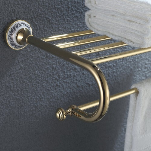 Apollo KEA-16542G Полка с полотенцедержателем krausru  - Вид №3