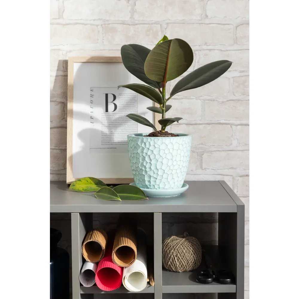 Santreyd Горшок «Манго» бирюзовый бетонный с фактурной поверхностью 82113271 STLM-0019379 - Вид №2