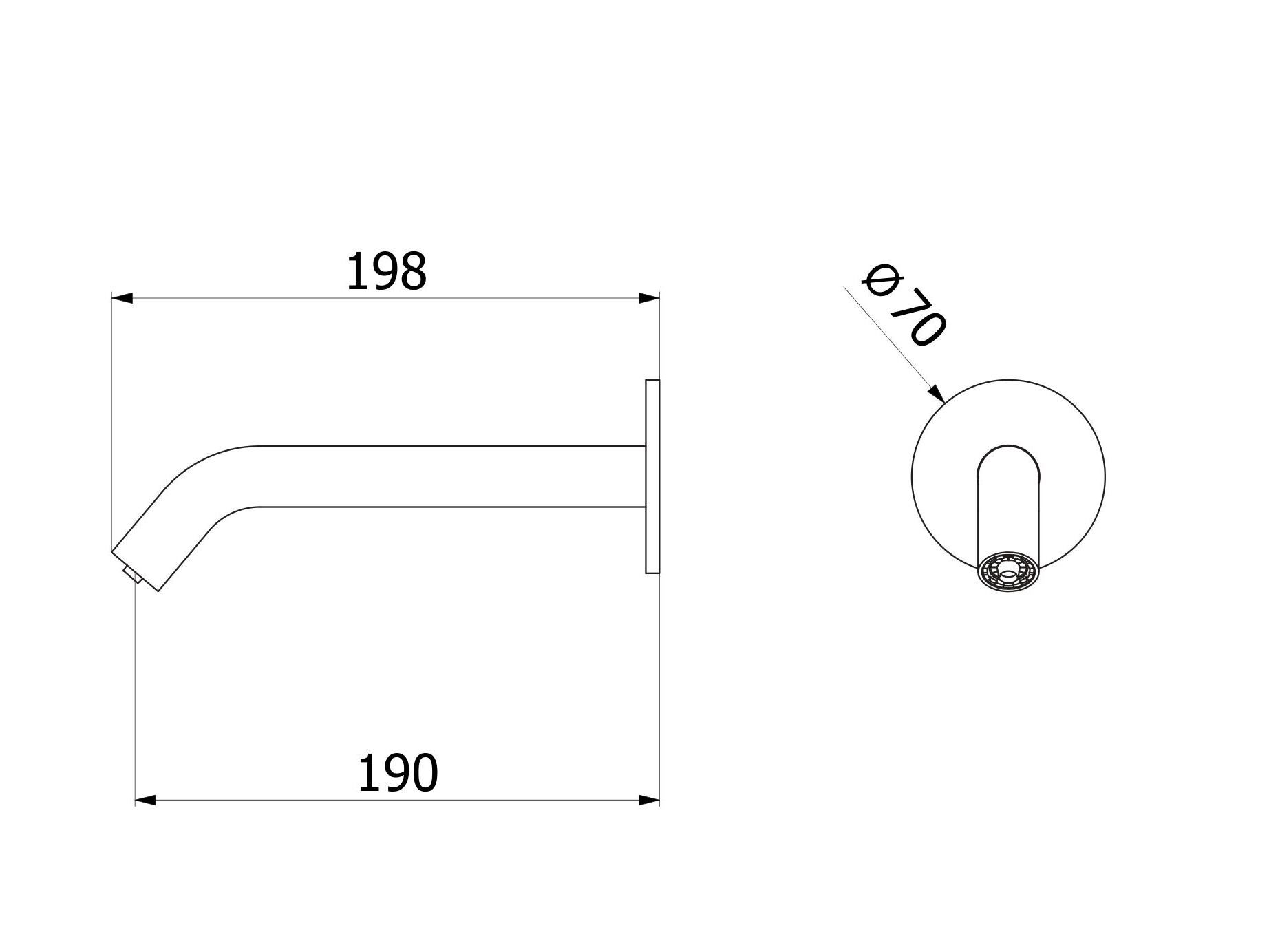 Настенный стальной дозирующий носик для ванны IB торт ARCH-00073035 - Вид №2