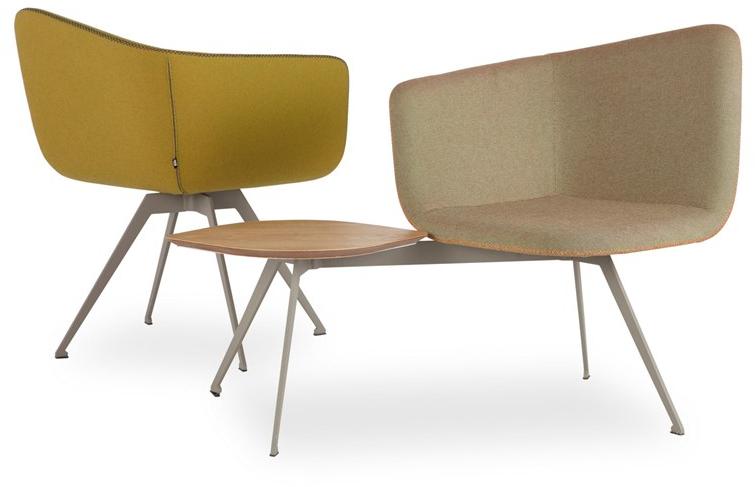 B&T Design Кресло из ткани с полкой для журналов Domino sun-id-1345185 - Вид №2