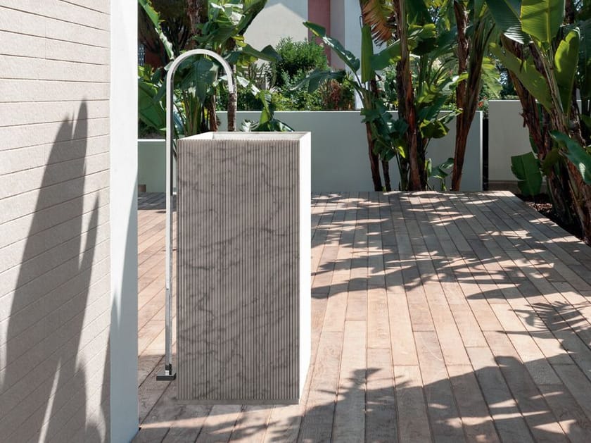 Каррарский мрамор квадратный отдельно стоящий умывальник ARCOM Монолит ARCH-00057167