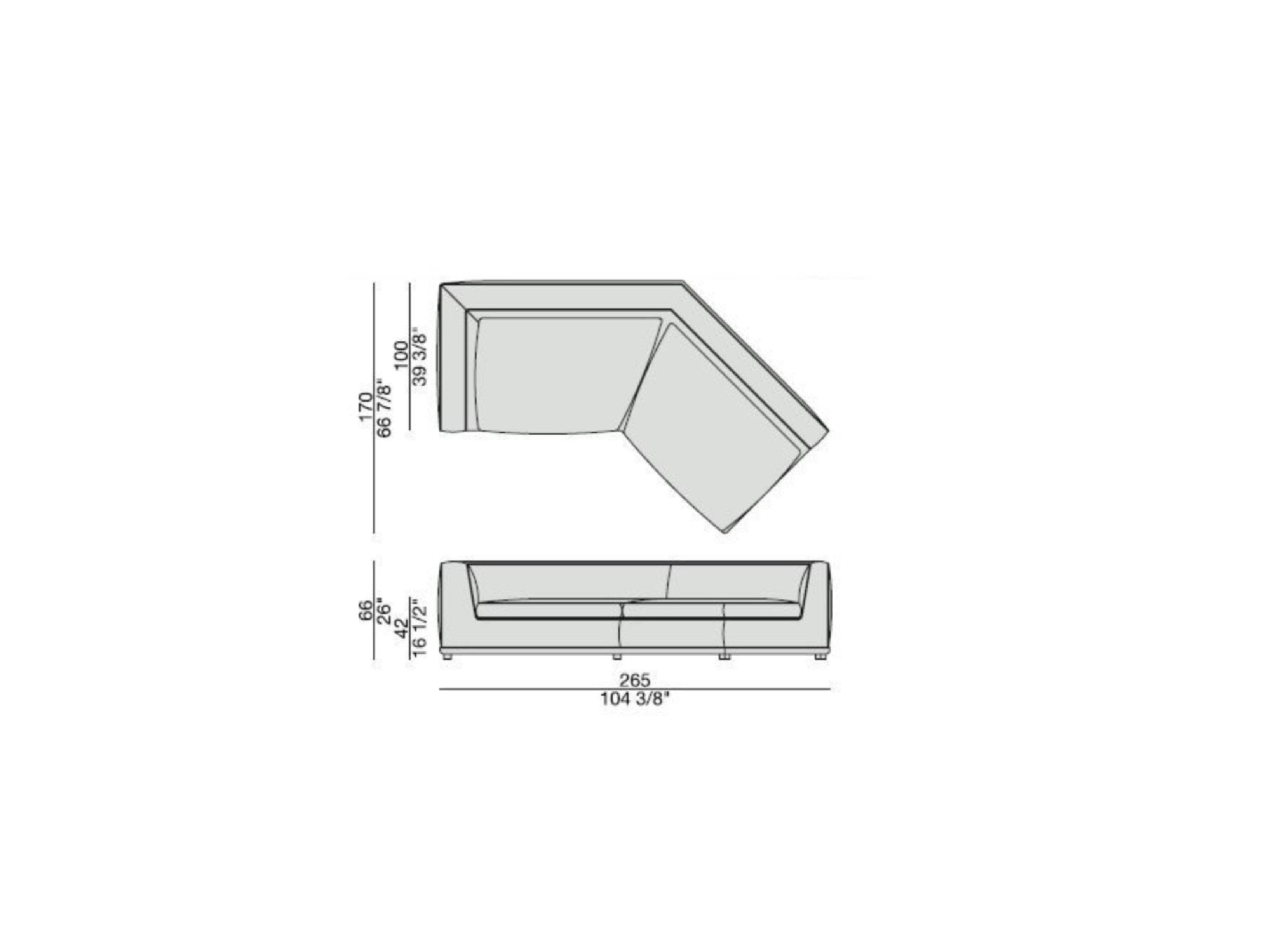 Кожаный диван с полуостровом Porada Soul ARCH-00090489 - Вид №6