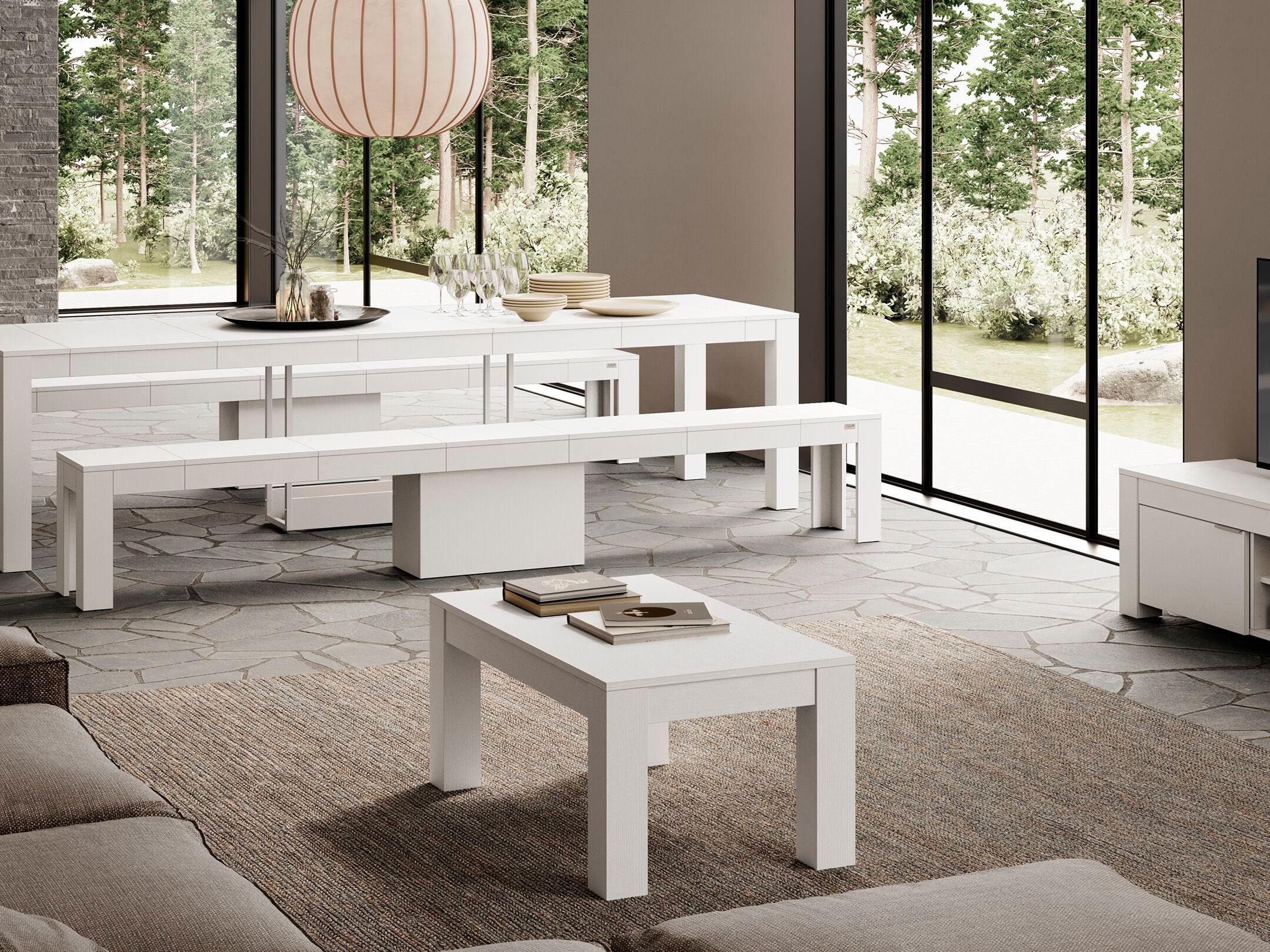 Выдвижная скамья из белого ясеня Mobili Fiver Rachele ARCH-00094018 - Вид №5