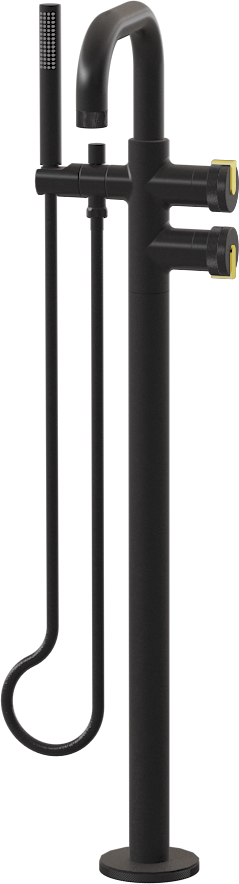 E-11557-R1BK-L1PB-BK Смеситель напольный отдельностоящий (внешняя часть) GRAFF MOD+