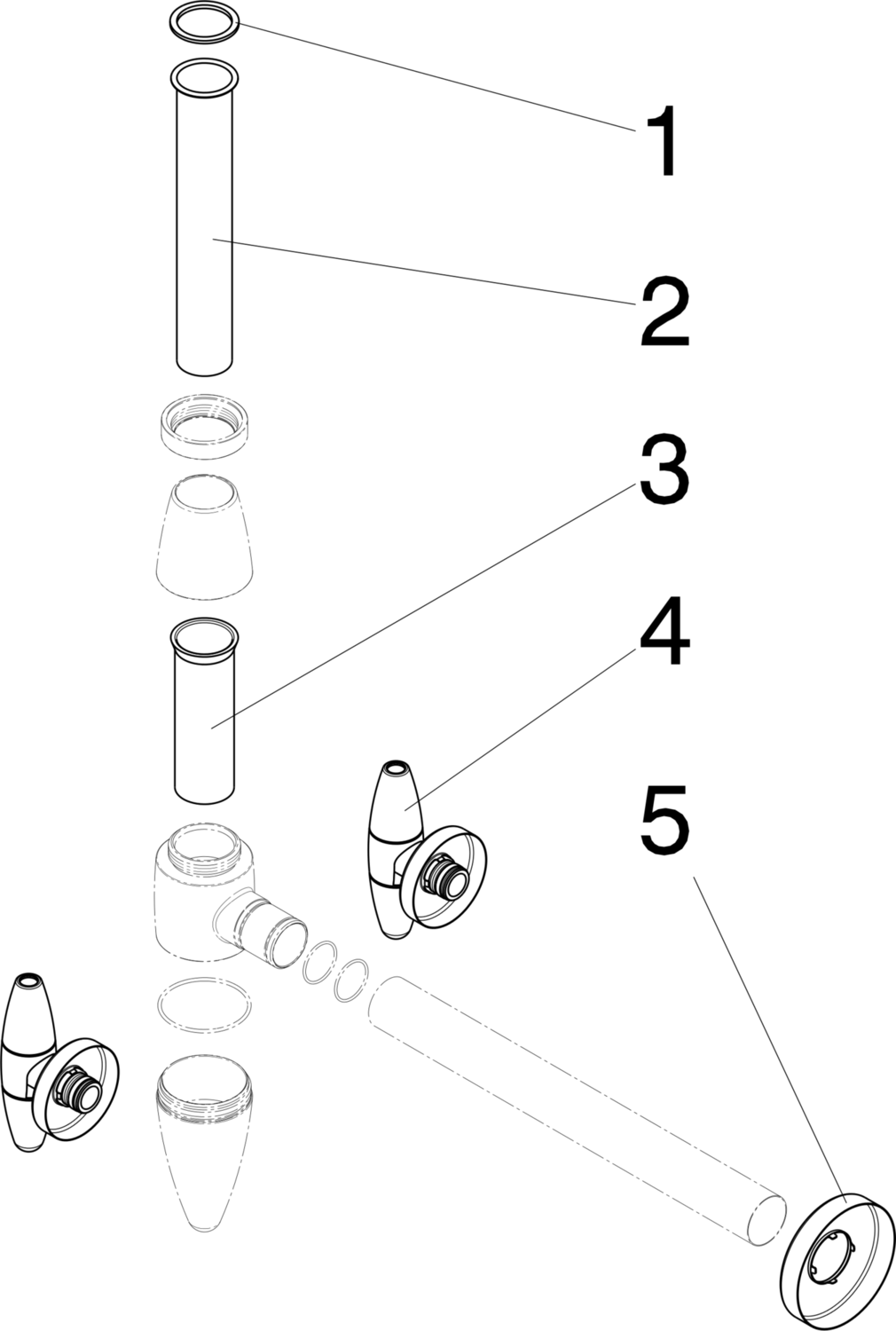 Канализационная арматура  Сифоны для умывальников и биде  Сифоны и выпуски для умывальников  Трапы VIEGA 490 621 1) Модель 5788.3  - Вид №3